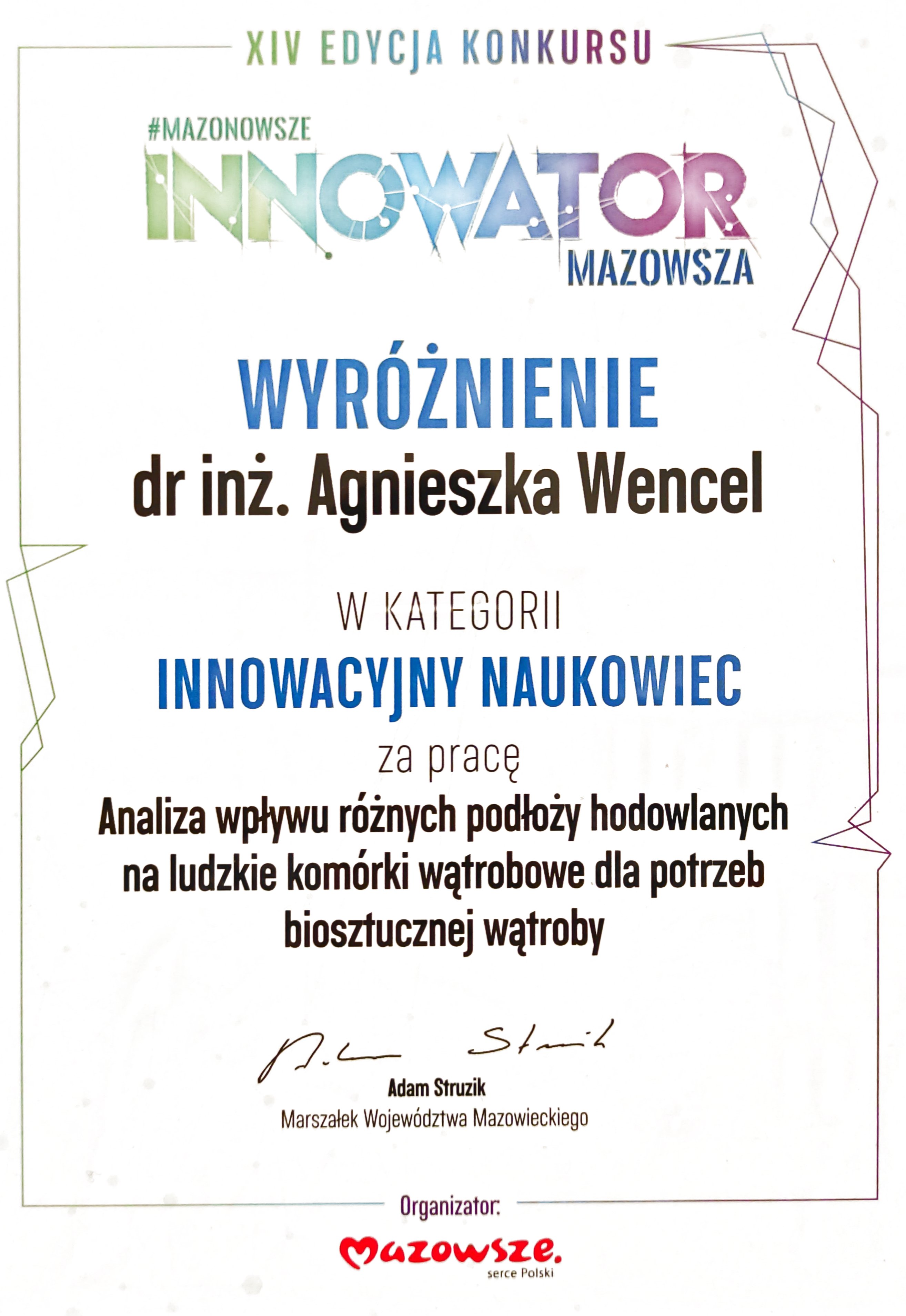 innowator mazowsza AWencel