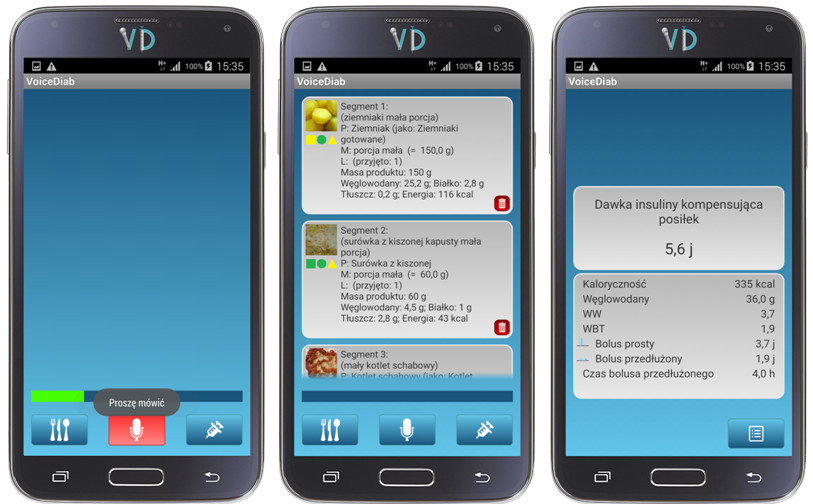 VoiceDiab screens 2