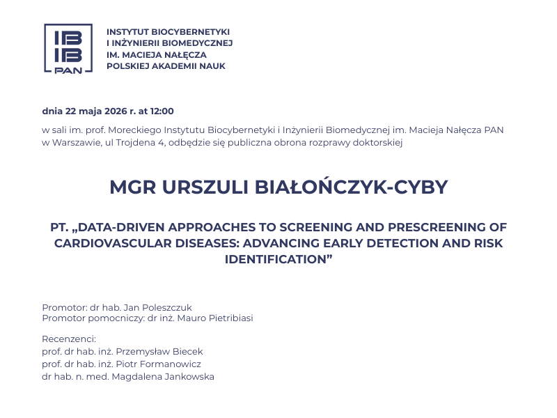 Publiczna obrona rozprawy doktorskiej mgr Urszuli Białończyk-Cyby